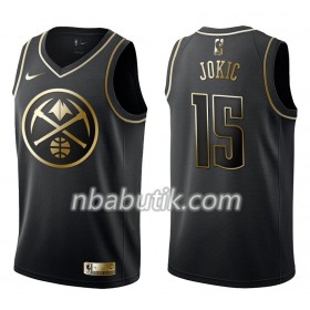 NBA Mænd Trøje Denver Nuggets Nikola Jokic 15 Nike Sort Golden Edition Swingman